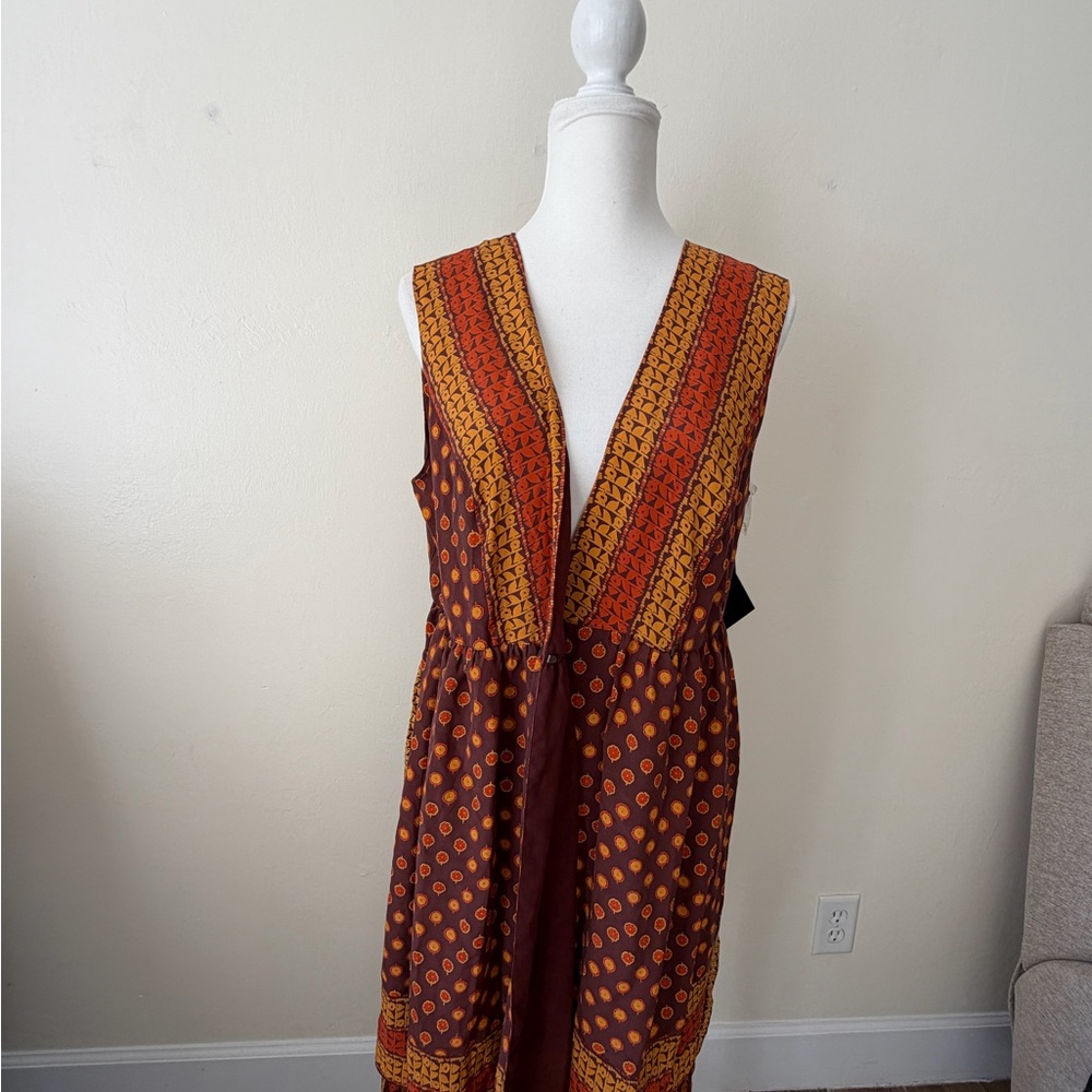 Anna Sui Brown and Orange Patterned Mini Dress - Picture 7 of 8
